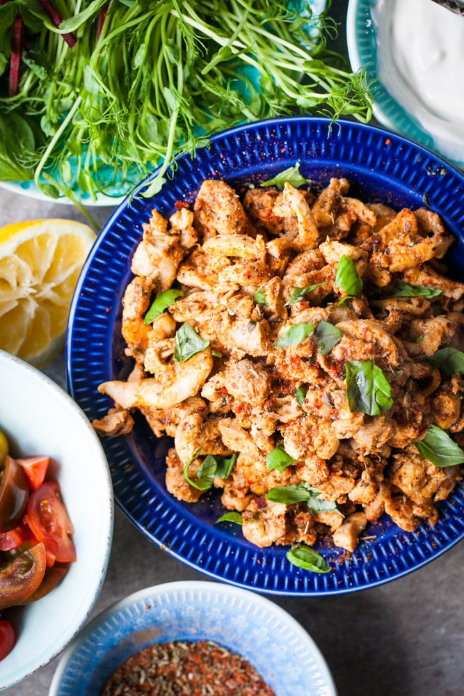 hemgjord gyros på kyckling