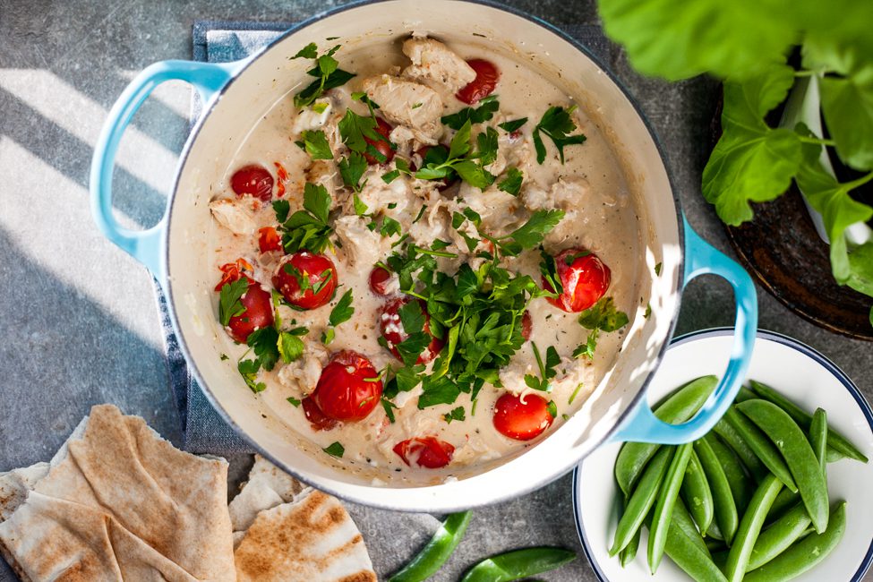 kycklinggryta med smaksatt creme fraîche