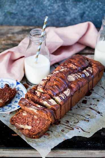 saftig banankaka med choklad