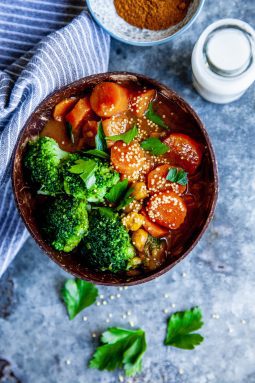 kikärtor, kokosmjölk, morot, gryta