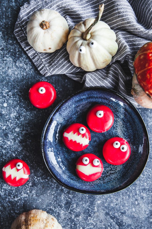 halloweenpyssel babybel ost monster diy