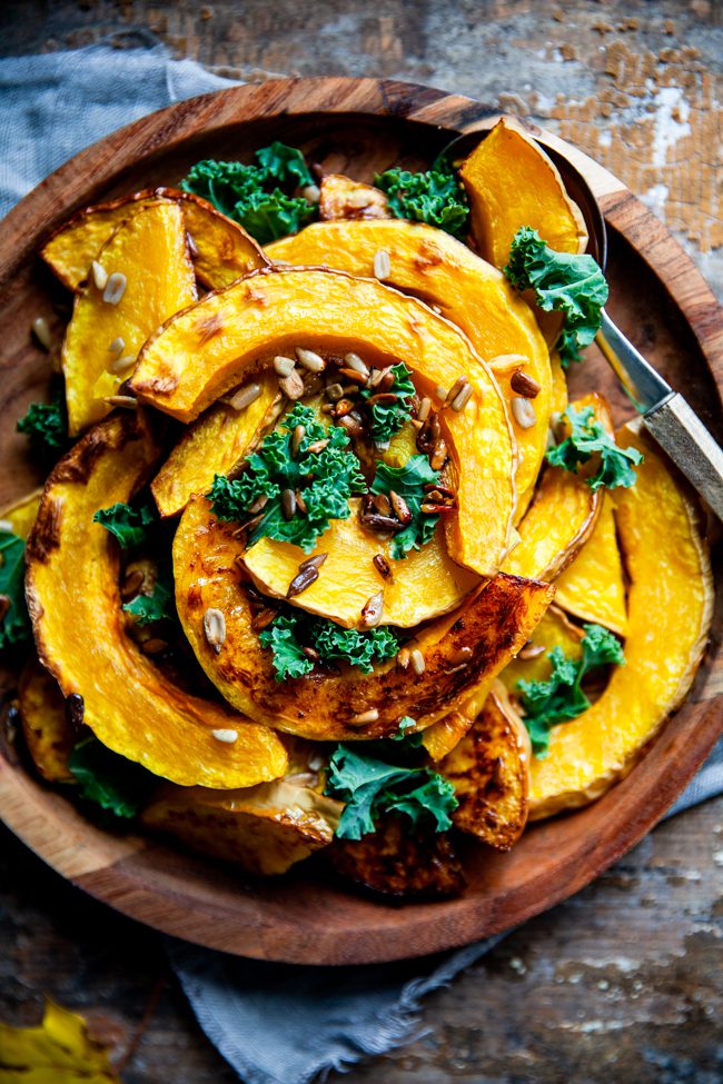 rostad pumpa grönkål