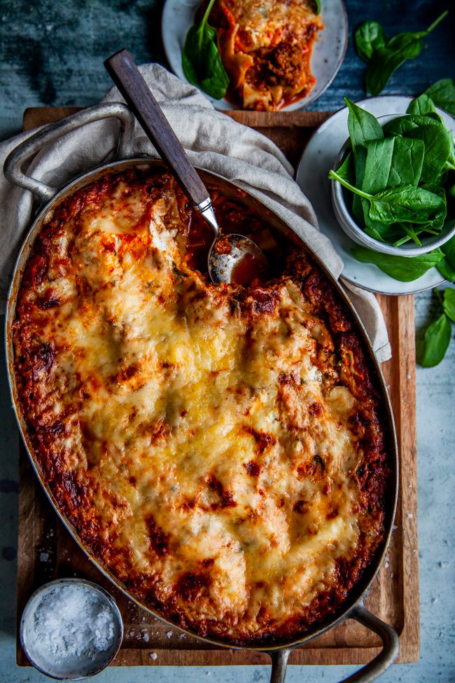 vegetarisk lasagne. vego
