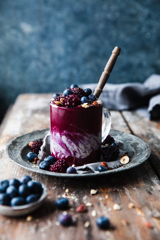 smoothie blåbär swirl