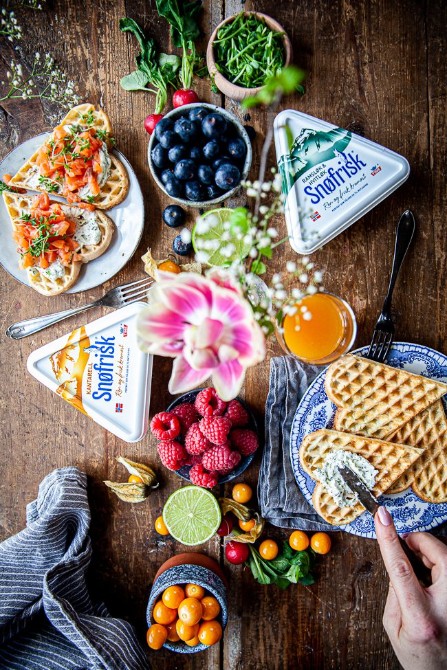 snøfrisk, våfflor, tilltugg, snittar