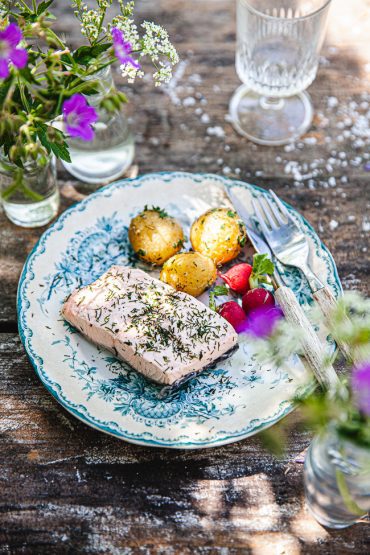 midsommarmat, lax, fisk