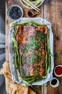 hel laxsida, lax i ugn, asiatisk lax