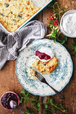 ostkaka med zucchini, squash