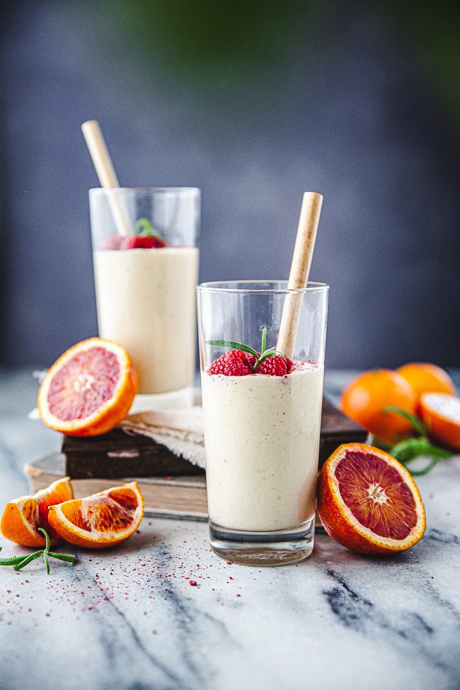 smoothie, kokos, apelsin, blodapelsin, banan