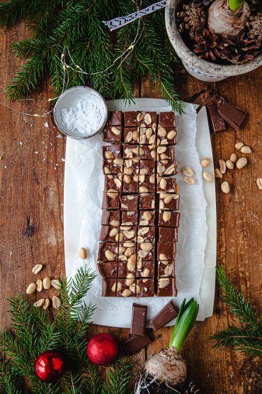 jordnötsfudge, fudge, julgodis