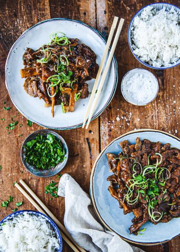 kinamat, kinesisk biff med bambuskott