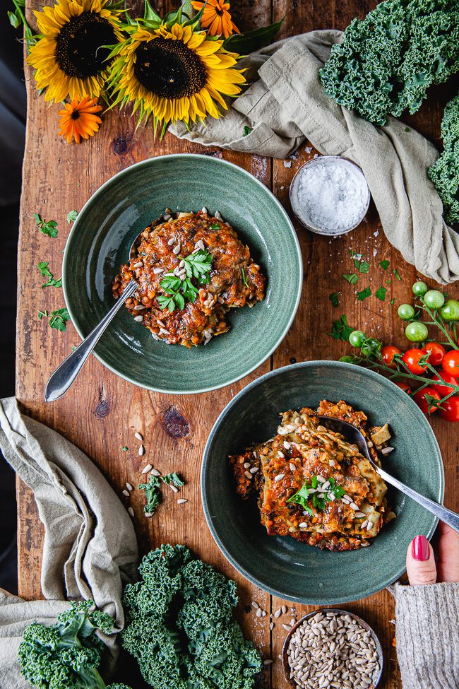 vegolasagne, lasagne, lasagne med linser, lasagne med spenat