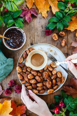 gnocchi tillagade i Airfryer smaksatta med kanel och socker