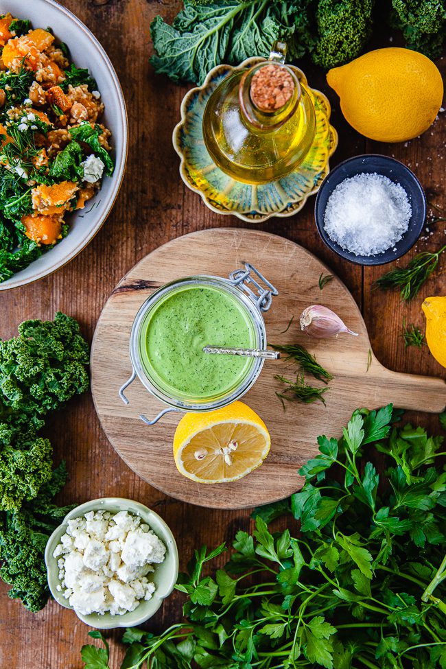 Ljummen sallad med  butternut och kikärtor