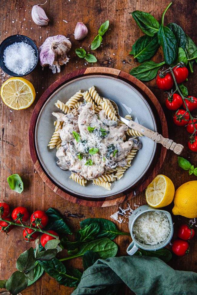 kycklingpasta med soltorkade tomater
