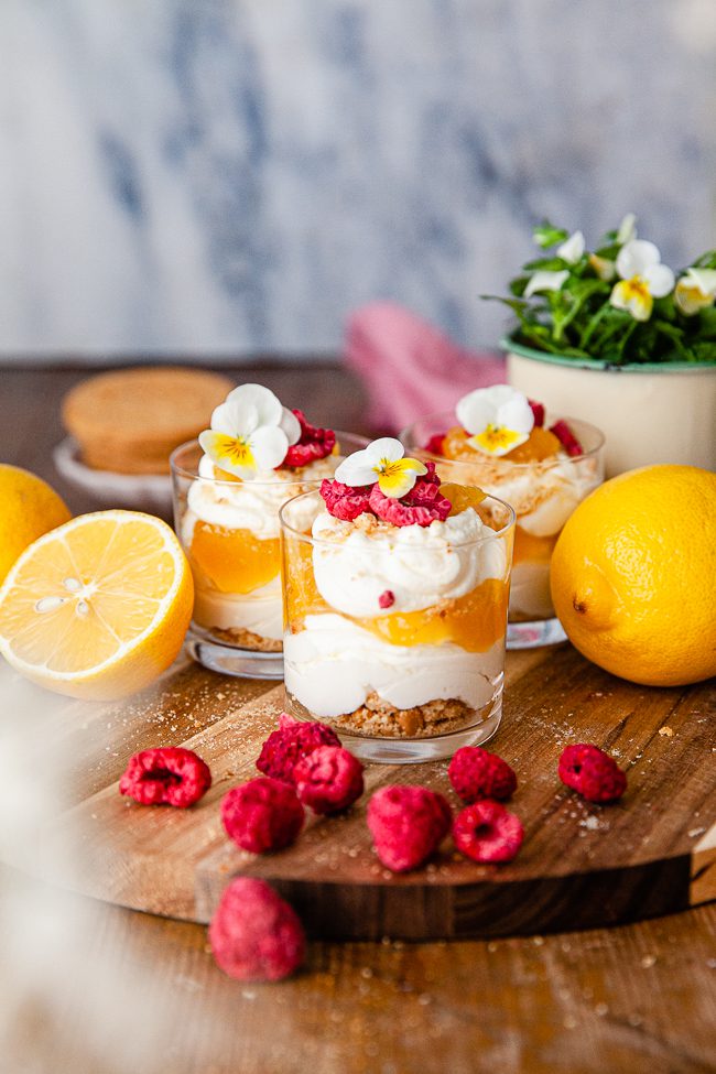 snabb citroncheesecake i glas