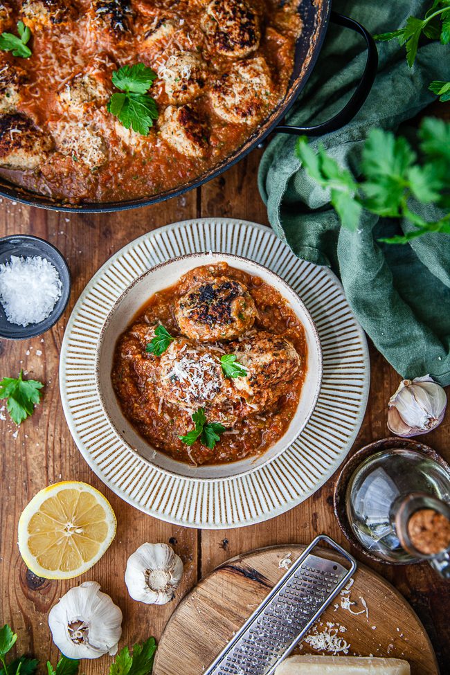 Kycklingköttbullar med parmesan